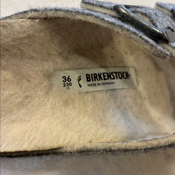 Birkenstock Gray Wool-Lined Sandals Sz 6 - Picture 3 of 6
